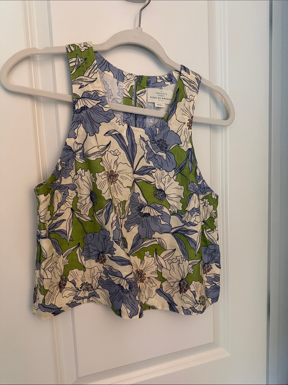 Trovata Birds of Paradise Linen Crop Tank
